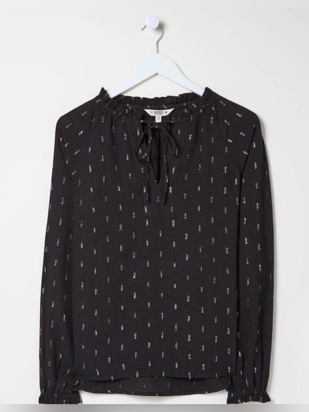 NWT FatFace Black Metallic Blouse
